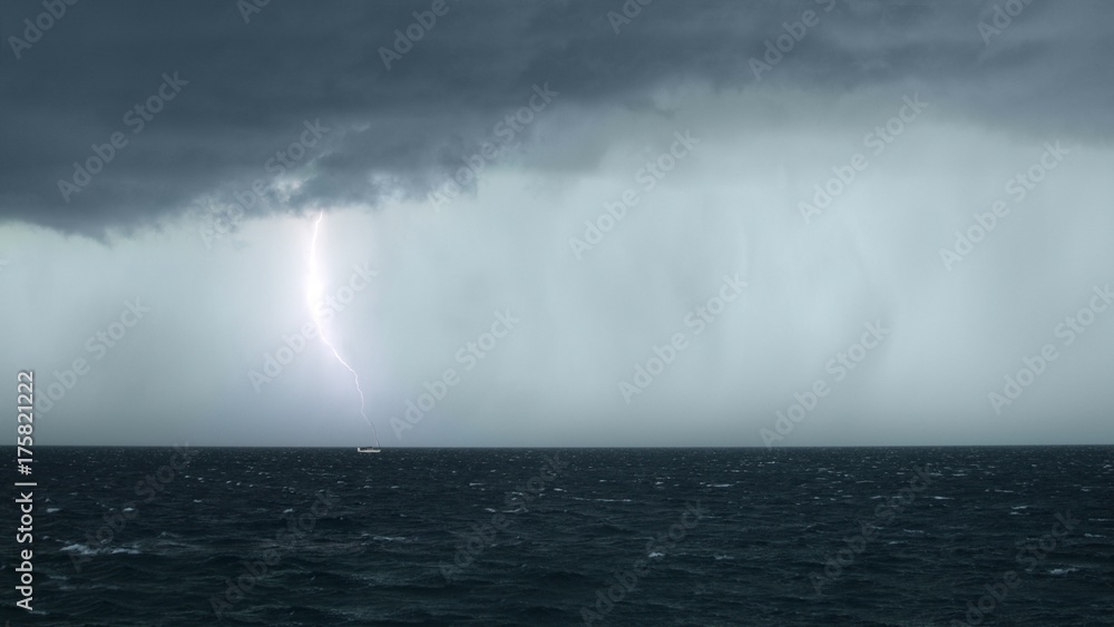 Large storm over the sea photo