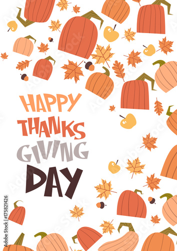Happy Thanksgiving Day Autumn Traditional Harvest Holiday