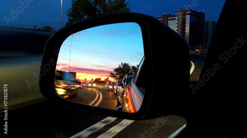 Tramonto in auto - specchietto retrovisore © Alfons Photographer