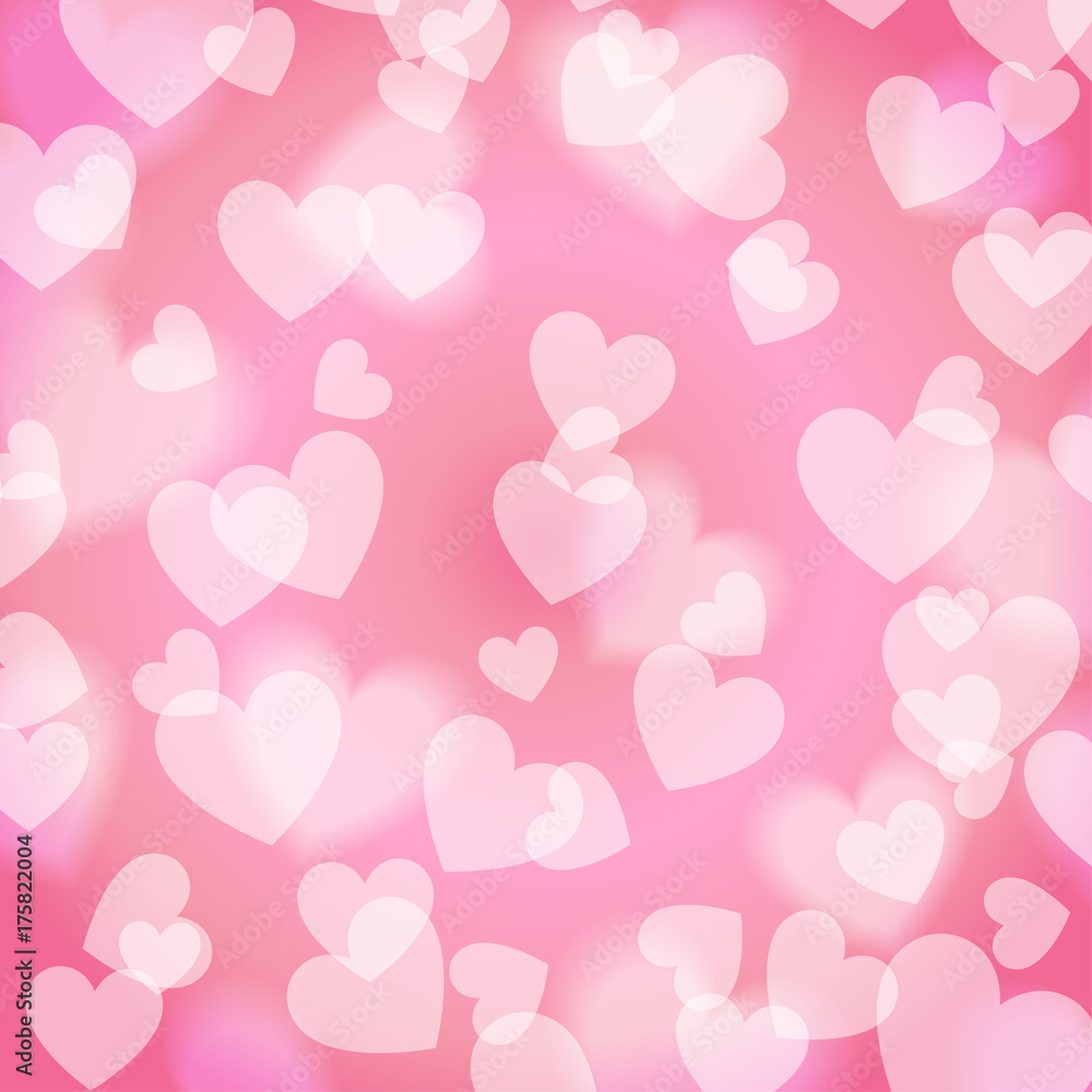 Pink Sweet Bokeh Heart, pattern, vector