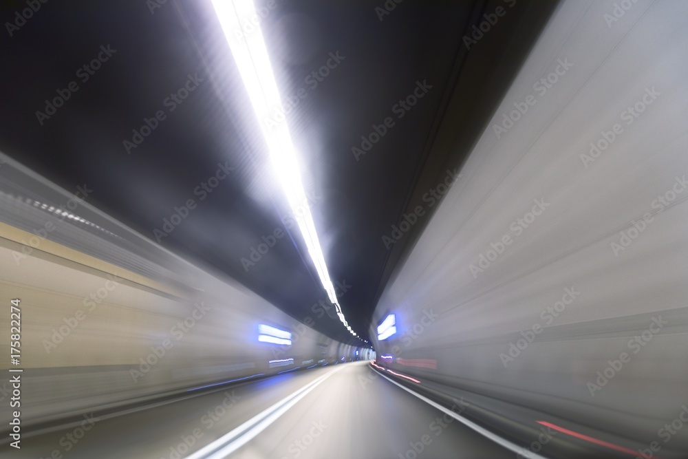 Artificial road tunnel as abstract blurred background Artificial road tunnel as abstract blurred background