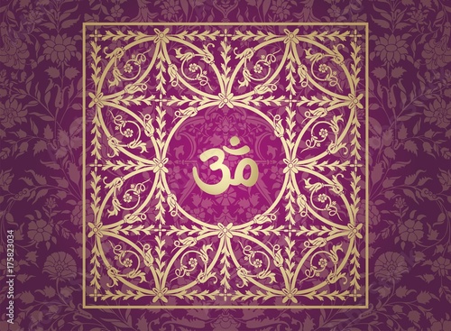 aum syllable, paisley design ,Hinduism, India