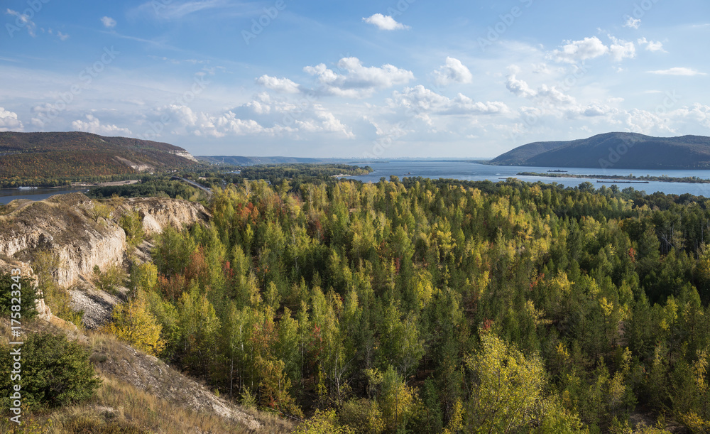 Fototapeta premium Panoramic views of the river valley