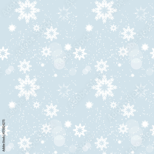 Snowflakes Seamless Pattern Winter Ornament Background Concept Vector Illustration