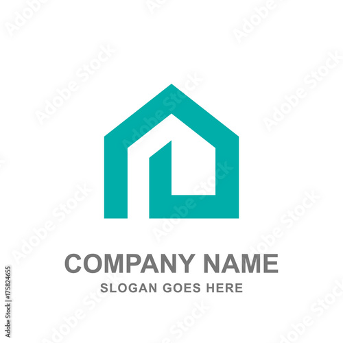 Simple Geometric House Real Estate Architecture Construction Logo Vector Icon
