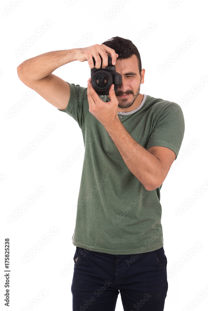 Smiling young photographer Smiling young photographer