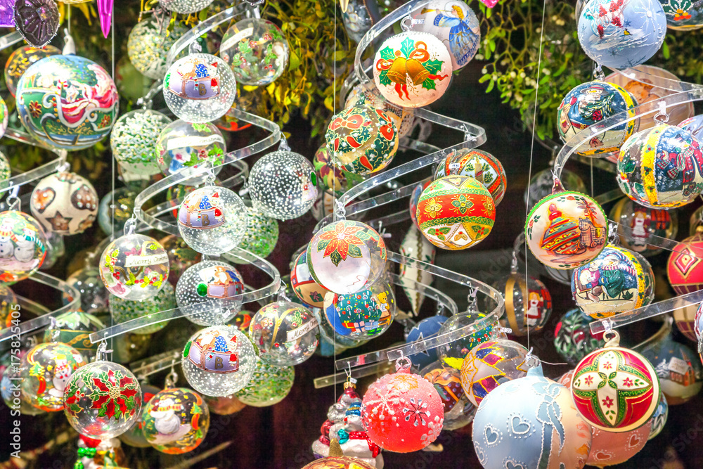 Christmas decorations on the market in Vienna