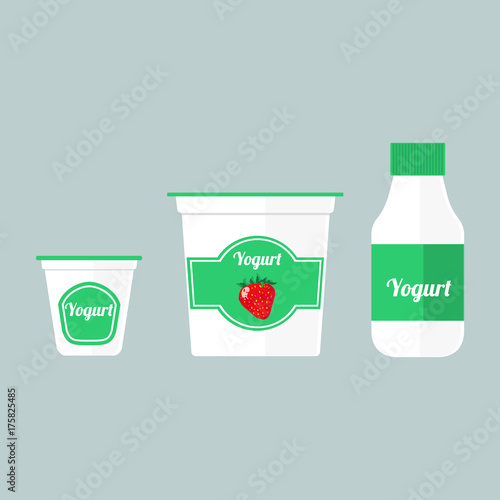 Colorful illustration of packaging yogurt