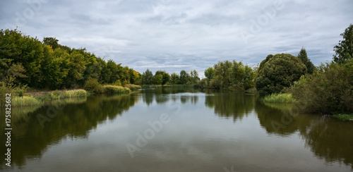 Lake in the park in autumn