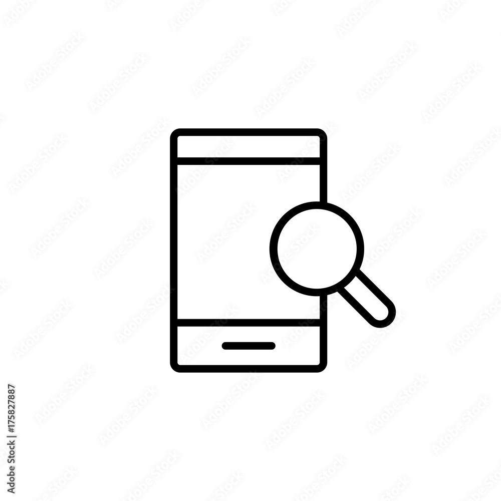 mobile seo analyzing line black icon mobile seo analyzing line black icon