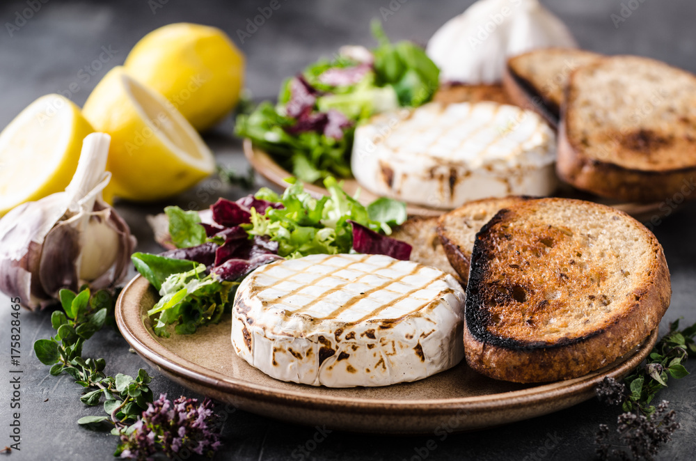 Grilled camembert cheese Stock Photo | Adobe Stock