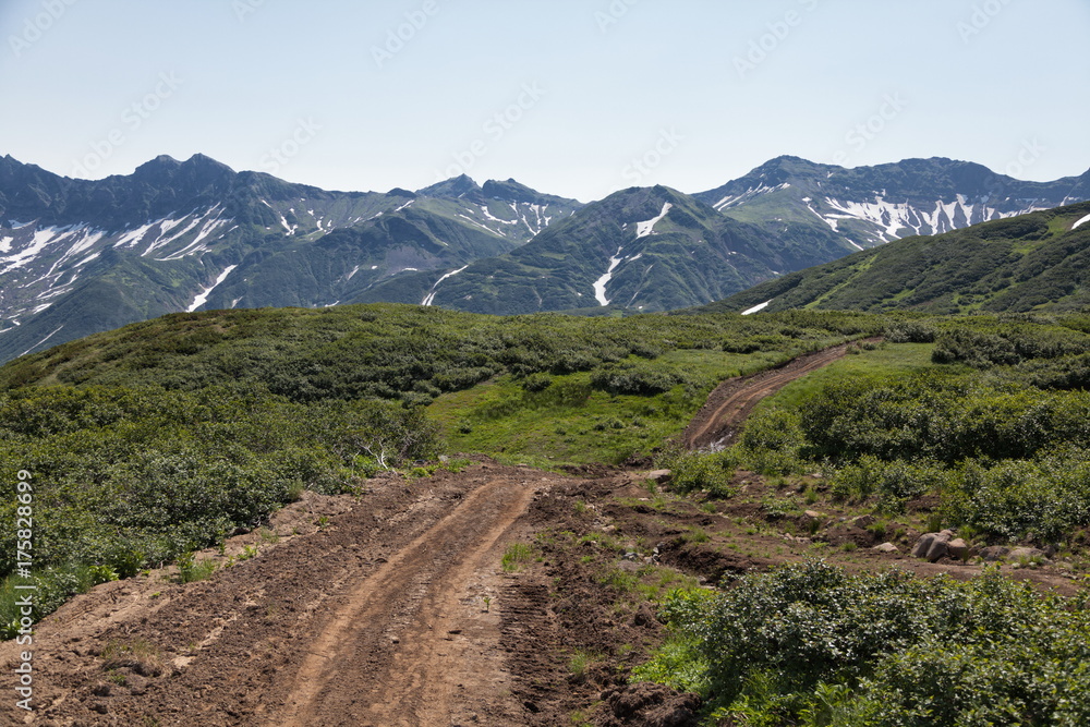 Fototapeta premium Nature of Kamchatka (mountains, volcanoes, ocean)