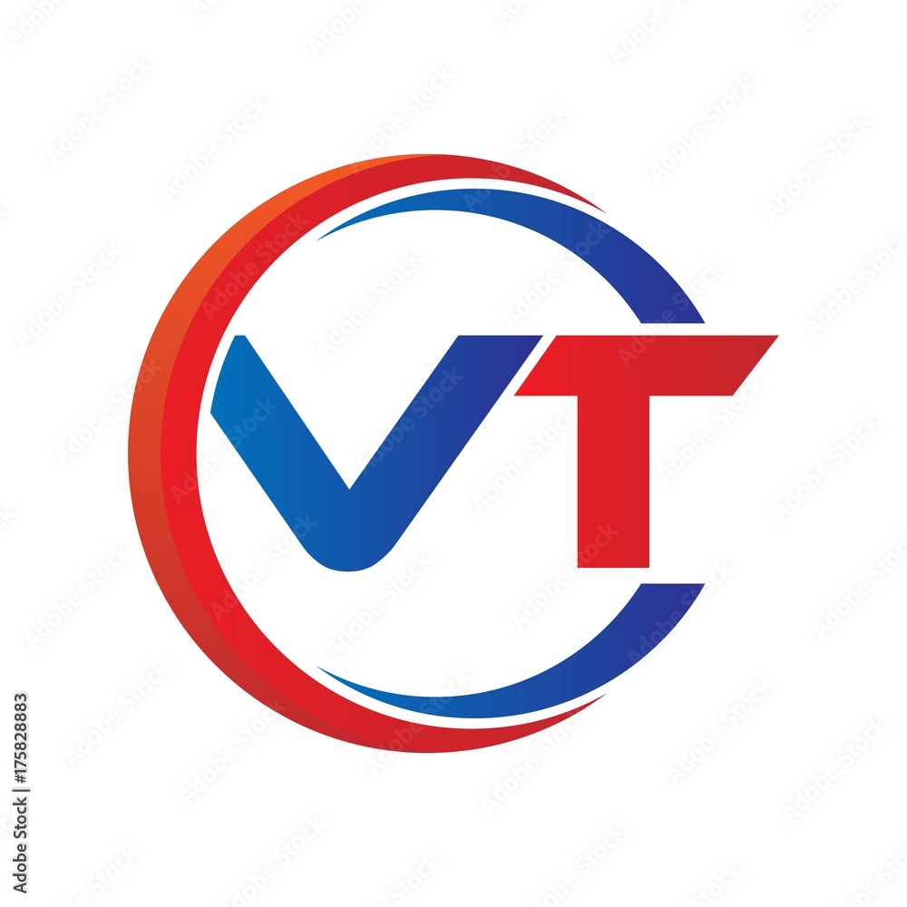vt logo vector modern initial swoosh circle blue and red vt logo vector modern initial swoosh circle blue and red