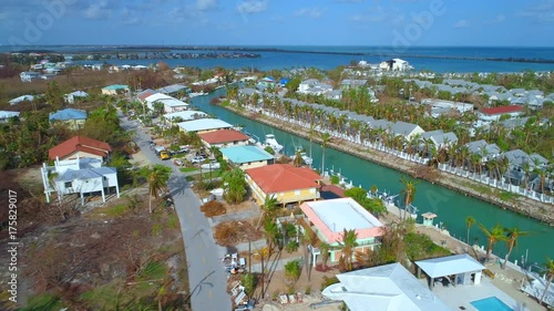 Waterfront homes in the Florida Keys after Hurricane Irma 4k photo