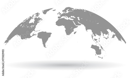 Obraz na płótnie Czarny świat mapa świata na białym tle - wektor