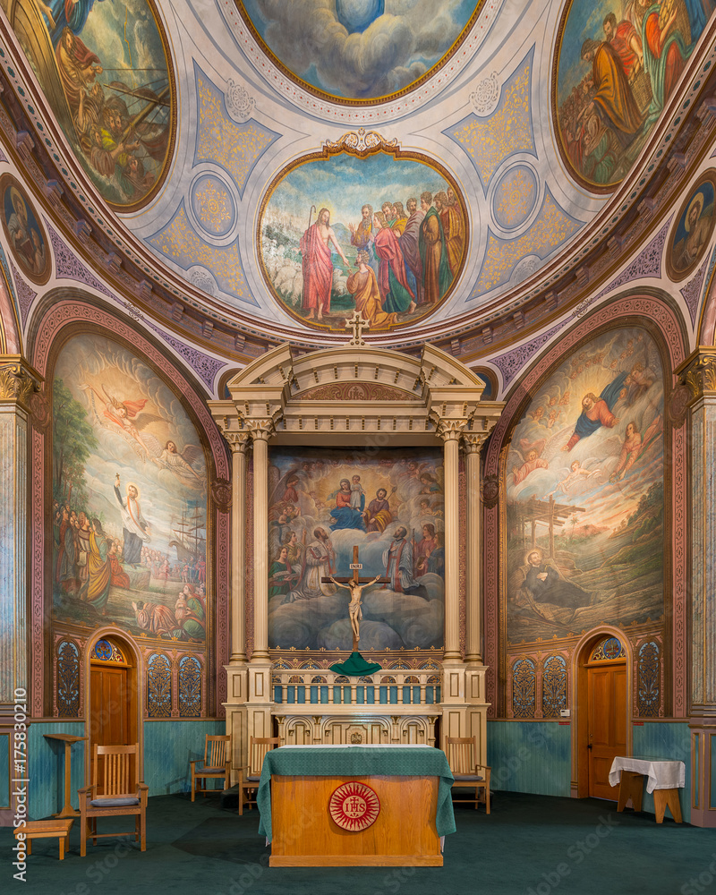 Altar and sanctuary inside the St. Francis Xavier Church in Missoula, Montana