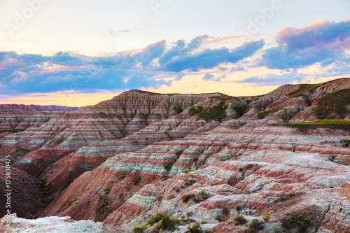 Obraz na płótnie Scenic view at Badlands National Park, South Dakota, USA w salonie