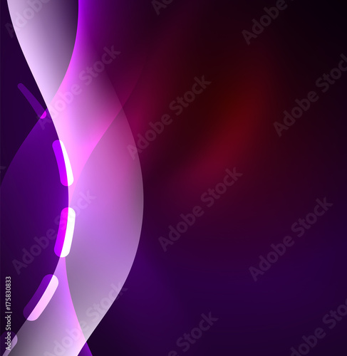 Vector glowing wave, smoke design wavy lines