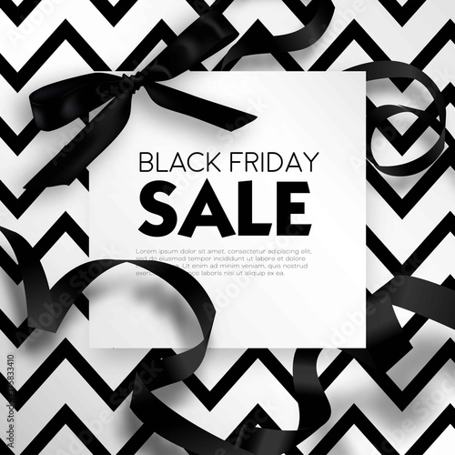 Black Friday sale discount promo offer poster or advertising flyer and coupon.