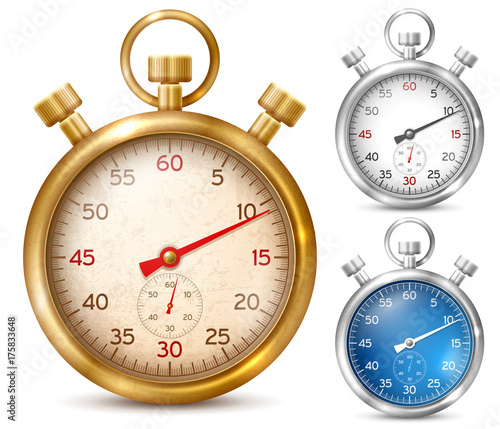 Stopwatch in shiny metal case
