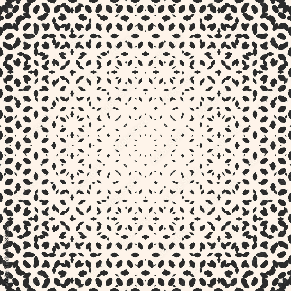 Vector halftone pattern, monochrome texture with small rounded shapes