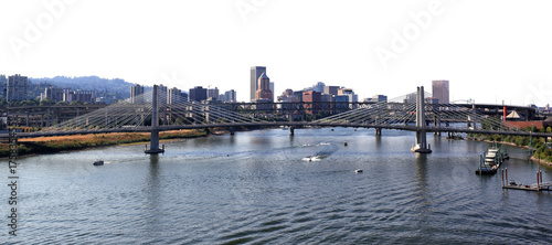 Portland Skyline on a white background photo