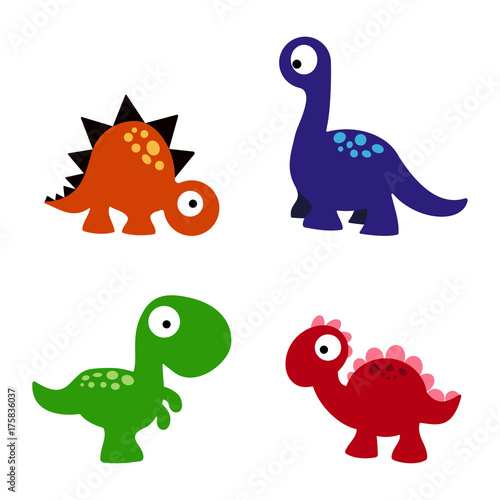 set cartoon dinosaurs