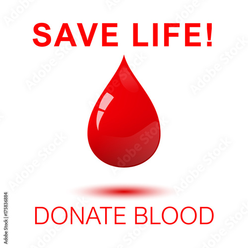 Save life - donate blood square concept poster.