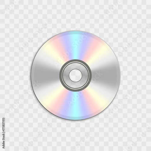 Realistic compact CD or DVD disc. photo