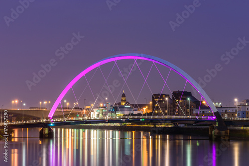 Night lights reflection of Glasgow