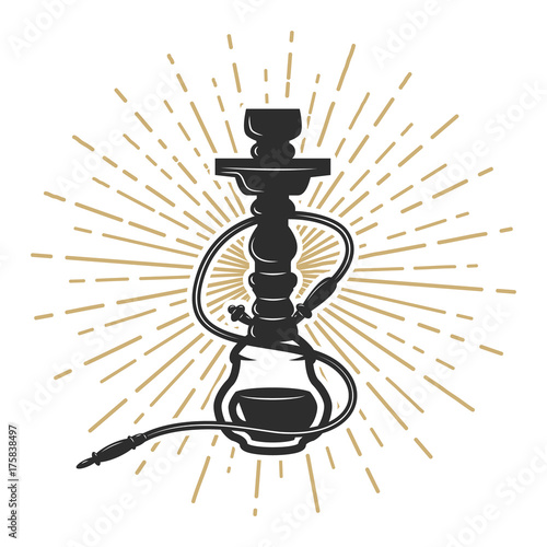 Hookah illustration on white background.