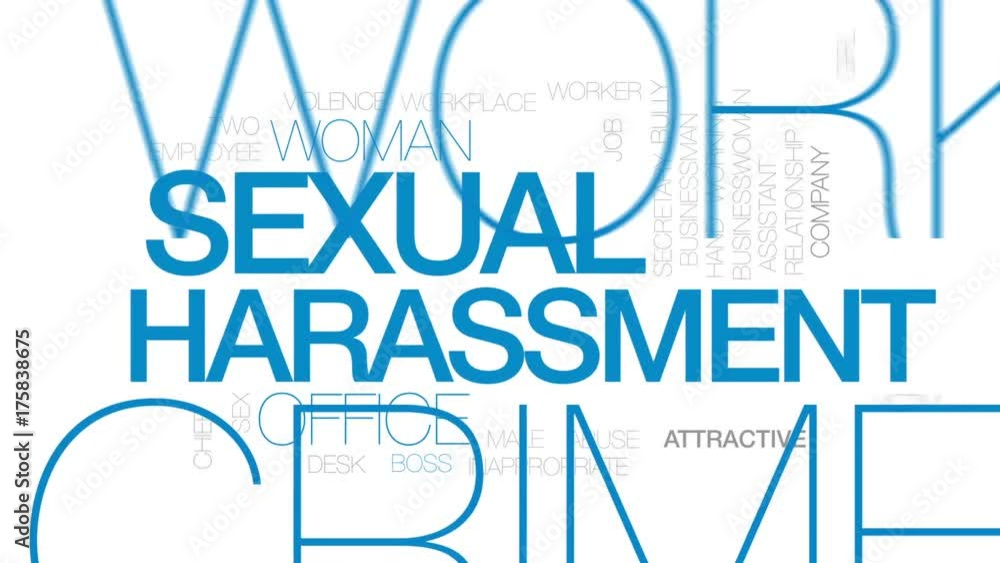 Sexual harassment animated word cloud, text design animation. Kinetic typography. Sexual harassment animated word cloud, text design animation. Kinetic typography.