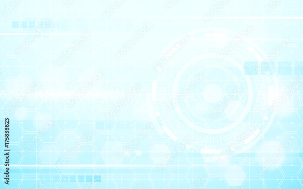 Abstract technology digital hi tech hexagons and circle concept background Abstract technology digital hi tech hexagons and circle concept background