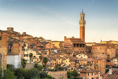 Siena Italy, Sunset Cityscape © tichr
