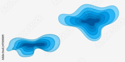 Green Paper art carving vector.