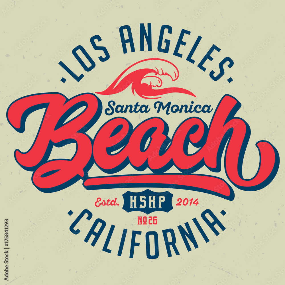 Fototapeta premium Santa Monica Beach / Los Angeles - Tee Design For Print