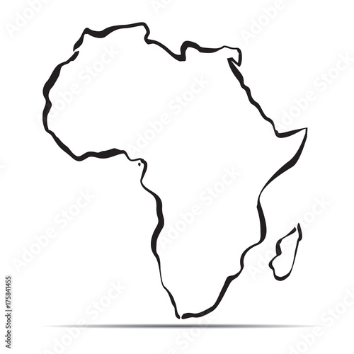 Black map of Africa. Vector Illustration