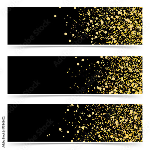 Bright gold glitter luxurious abstract modern cards collection