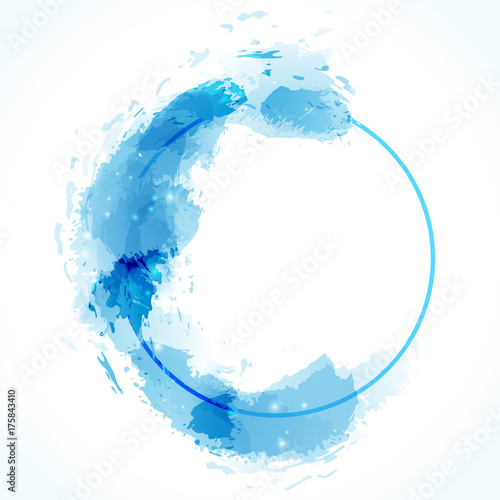 Blue zen circle abstract modern calm design