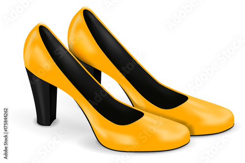 Yellow high heels. Women shoes