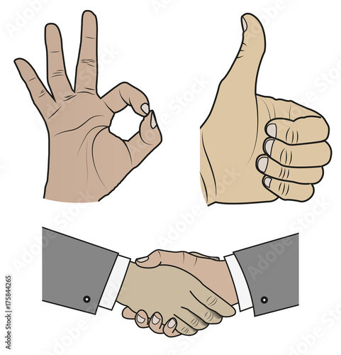 hands gestures vector illustrations set