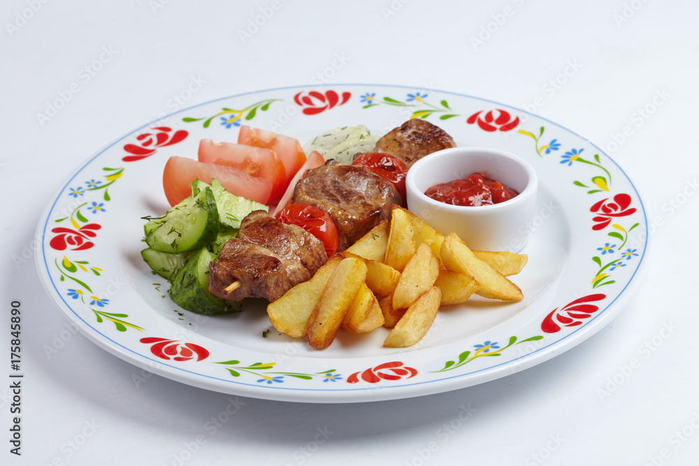 kebab with vegetables