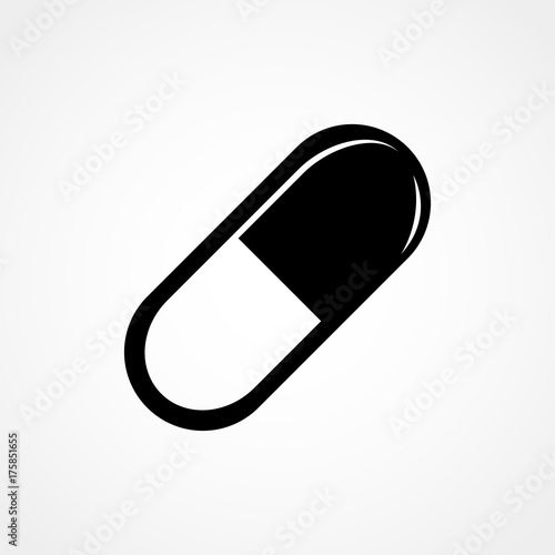Pill icon in trendy flat style isolated on background. Pill icon page symbol for your web site design Pill icon logo, app, UI. Pill icon Vector illustration, EPS10.