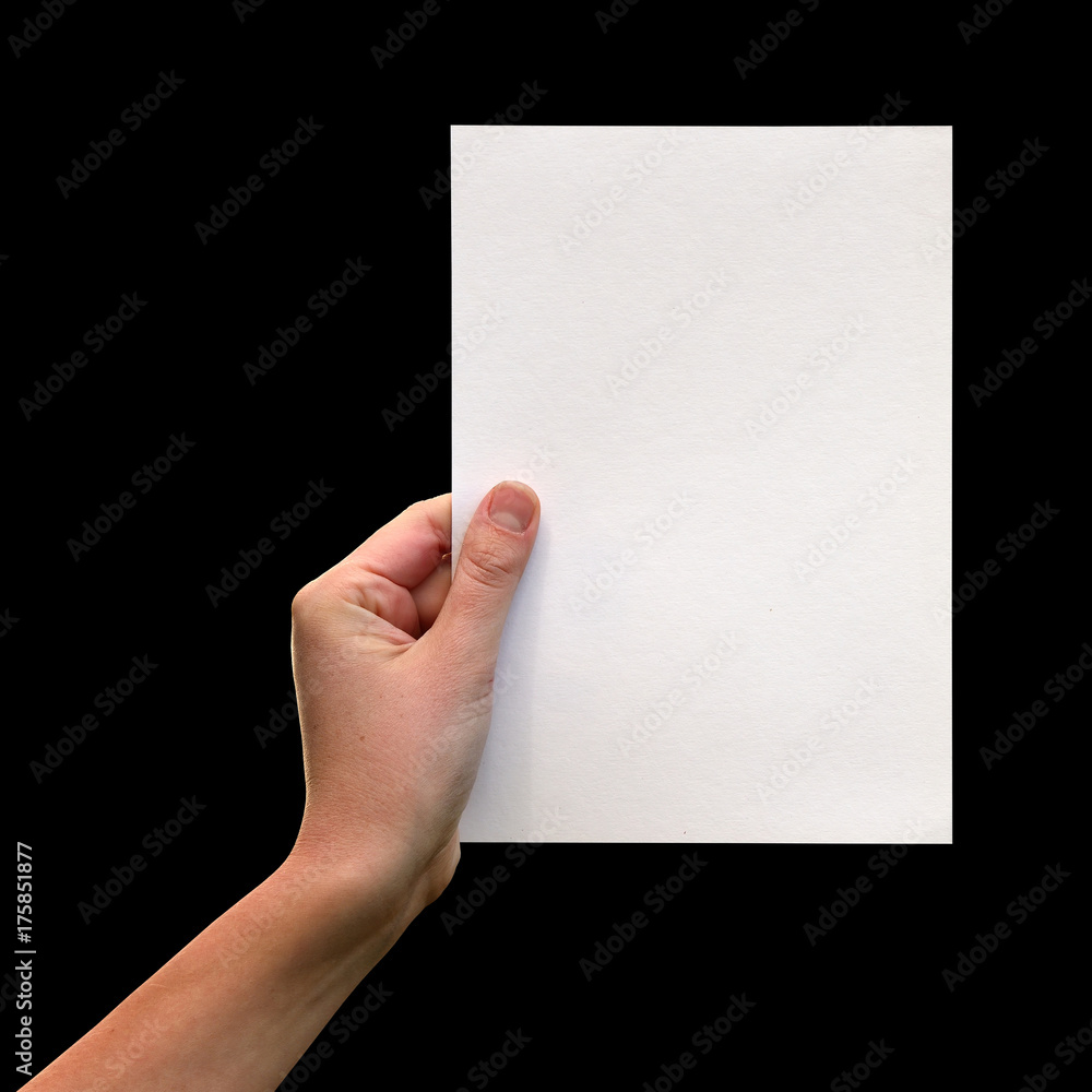 Female hands with clean sheet of paper Female hands with clean sheet of paper