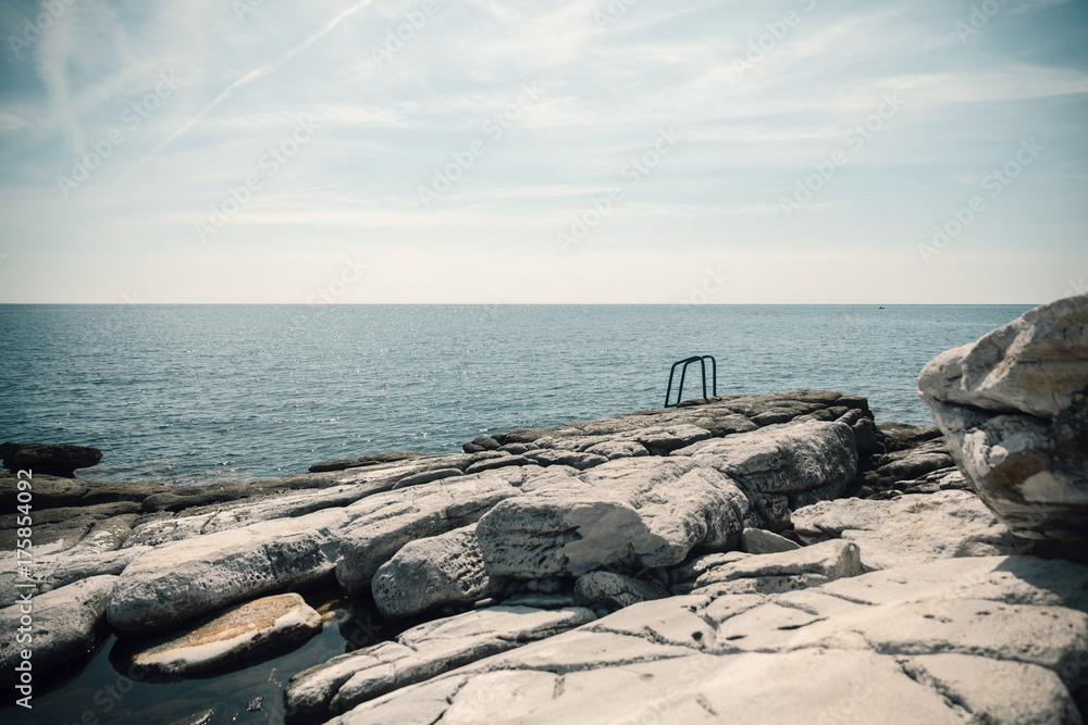 stone beach on sea