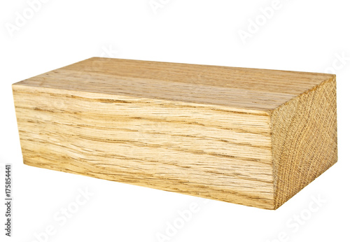 Wooden beam on a white background