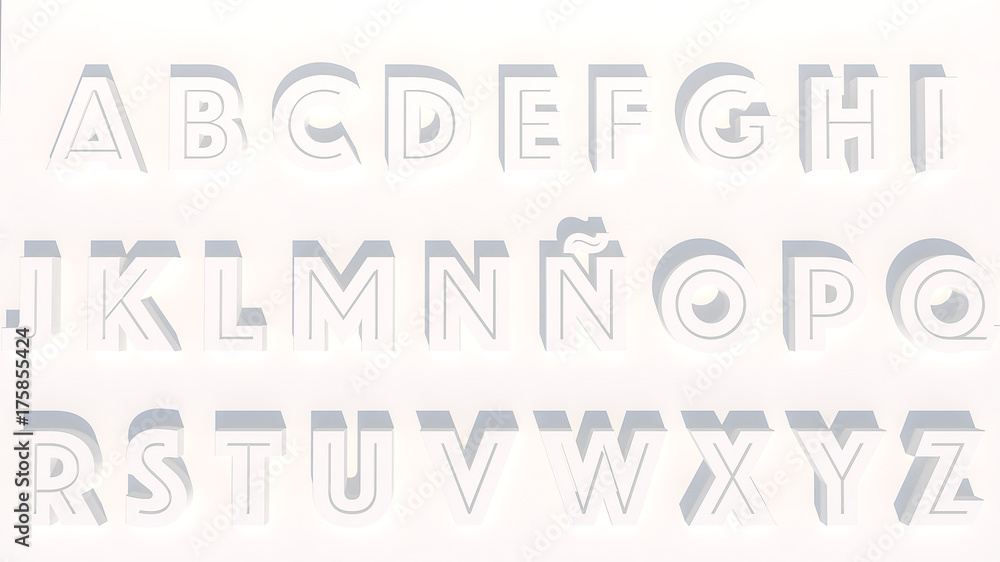 3d rendering letters in white color 3d rendering letters in white color