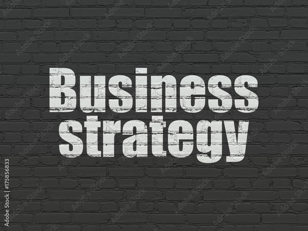 Fototapeta premium Finance concept: Business Strategy on wall background