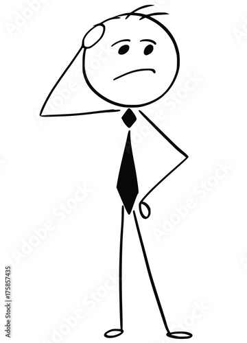 Unhappy Businessman Thinking about Problem Decision