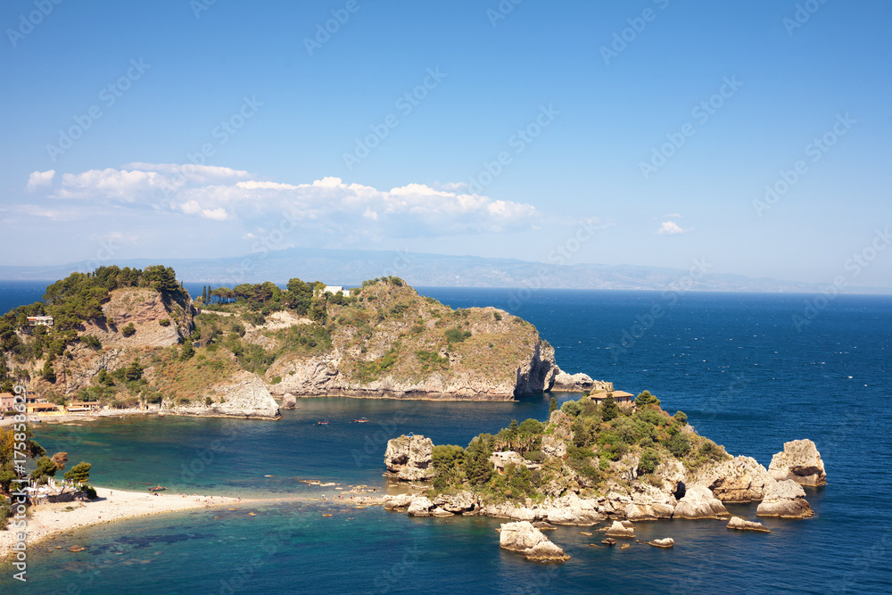 The isola Bella at Taormina, in Sicily, Italy